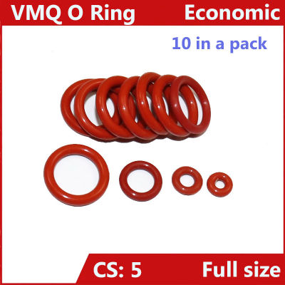 Tichkness 5mm,ยางซิลิโคนซีล O Ring,VMQ O-Ring,Oil Seal Water Seal Gasket Washer,Pack of 10Pcs,OD 15mm - 30mm-Yinguer