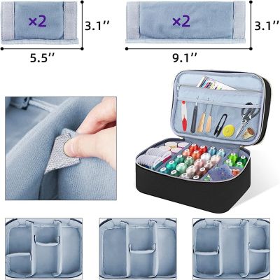 Sewing Supplies Organizer Bag, Double-Layer Sewing Box Organizer Accessories Storage Bag