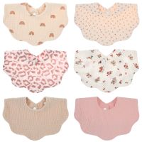 【CC】 Cotton Gause Baby Bibs Color Absorbent Tassel Bib Newborn Burp Cloths Bandana Scarf for Kids Feeding