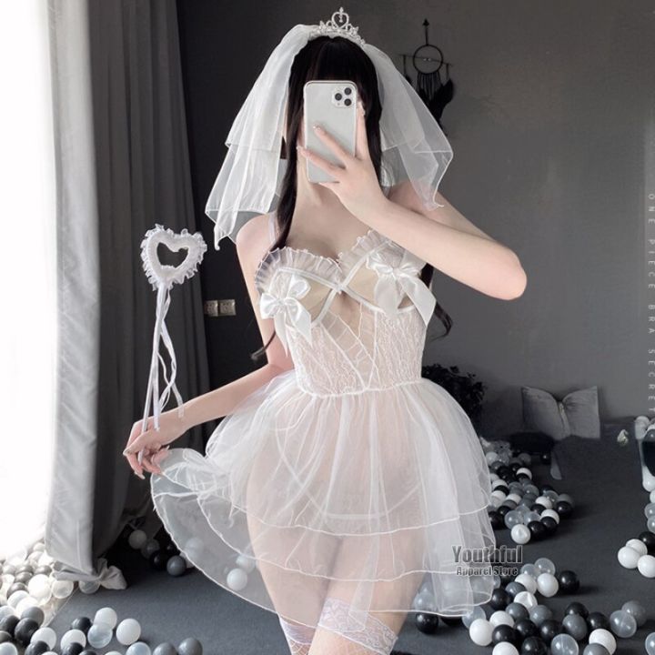 women-sexy-mesh-bow-see-through-dress-cosplay-bride-outfit-maid-temptation-porn-bridal-lingerie-lace-wedding-erotic-costumes
