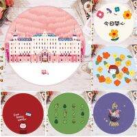 ✈∋Budapest mouse pad round literary cute teenage heart cloth natural rubber non-slip small table