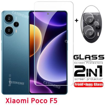Xiaomi F5 Poco กระจกนิรภัยป้องกันเต็มพื้นที่ F5Pro ฟิล์มสำหรับ Xiaomi Poco F5 F5Pro 2023 PocoF5 Redmi Note 12เทอร์โบโปรเลนส์หลังฟิล์มกันรอยด้านหน้าป้องกันหน้าจอเลนส์กล้องหลังกระจก
