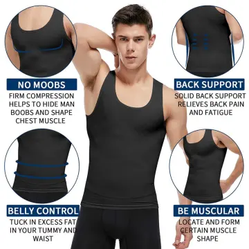 Mens Compression Shirt Slimming Vest Undershirt Body Shaper Tank Tops  Shapewear Workout Abs Abdomen