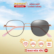 Gọng Kính Cận Aoron, Kính Đổi Màu Tròng Kính Chống Ánh Sáng Xanh Dáng Tròn