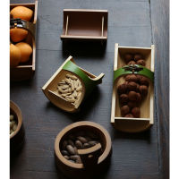 แฮนด์เมดไม้ไผ่ผลไม้ไม้ไผ่เทศกาลญี่ปุ่นเครื่องดื่มจานพิธีชงชาในการเก็บรวบรวมจานผลไม้ขนมถาดย้อนยุค