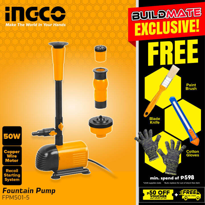 INGCO Fountain Water Pump 50W 10M Garden Pump Fountain Pump Pool Pond