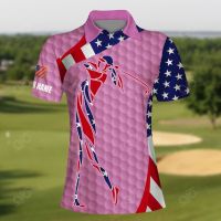 Premium American Woman Golfer 3D Polo Multicolor Custom Namesize：XS-6XL