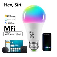 ชุดอุปกรณ์ในบ้านที่ได้รับการรับรองจาก MFI หลอดไฟ LED อาร์ตที่ E27หลอดไฟด้วย Wifi โคมไฟ LED หรี่แสงได้หลากสีพร้อม Siri Alexa Google Home