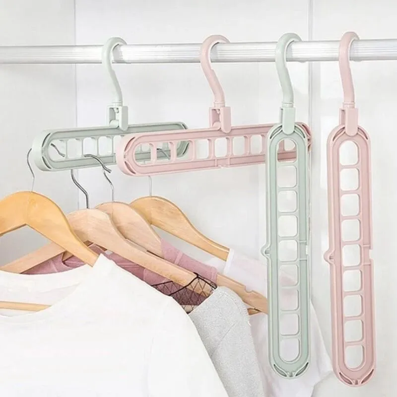 Space Saving Clothes Hanger 9 Holes Multifunctional Smart Closet