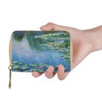 Monet S Art Painting 3D หนัง PU ชื่อผู้ถือบัตรเครดิตแพคเกจนามบัตรกระเป๋าสตางค์เคสกระเป๋าของผู้หญิง Paquete De Tarjetas