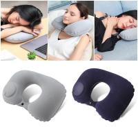 Travel Pillows Inflatable Built-in Pump Super Light Portable Neck Pillow U-Shape Automatic Inflatable Cervical Vertebr Pillow Travel pillows