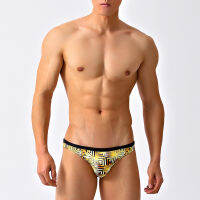 new gold print narrow side y low waist tight men swimwear  pool sports swimming bikinis swim briefs swimsuits small size