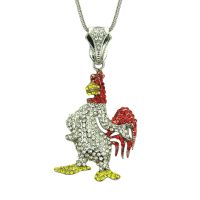 [COD] Amazons best-selling explosive sweater chain European and alloy diamond-encrusted rooster-shaped necklace long versatile fashion pendant