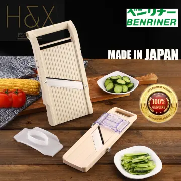 Benriner Mandoline Super Slicer, with 4 Japanese Stainless Steel Blades,  BPA Free, 14.5 x 5.25-Inches, New Model