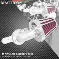 รถจักรยานยนต์ Chrome Sucker Air Cleaner Filter สีแดงสำหรับ Harley Softail Breakout 2018-22 Touring Limited Street Road Glide