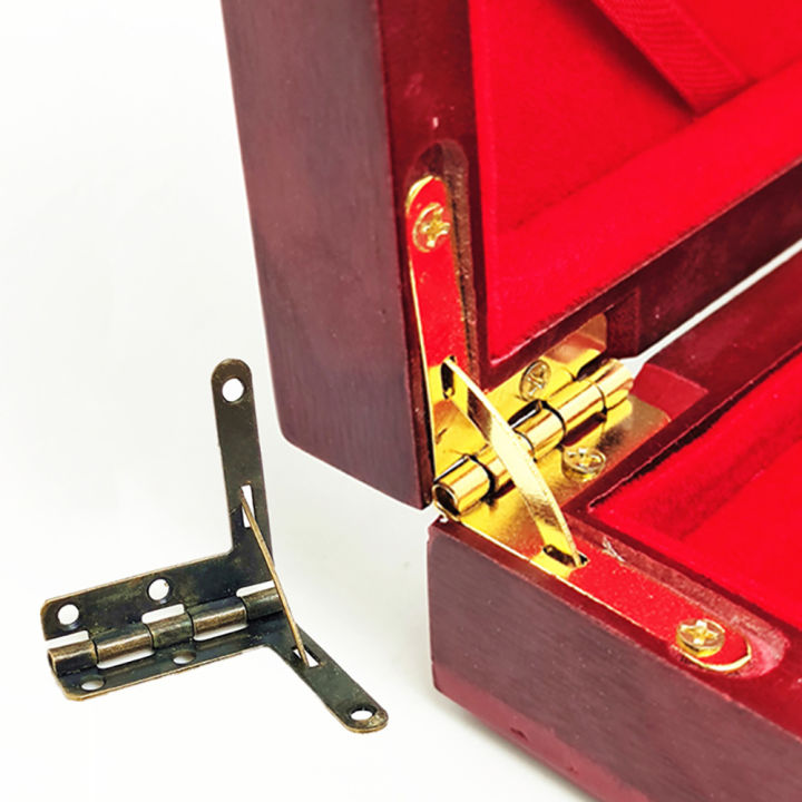 ประตูบานพับกล่องทองเหลืองโบราณสำหรับบานพับประตูห้องครัวลิ้นชักเครื่องประดับไม้-aksesori-perabot-1-5-10ชิ้น