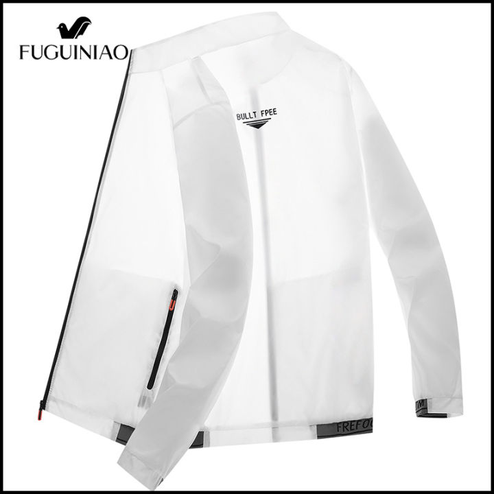 fuguiniao-เสื้อผ้ากันแดดสำหรับผู้ชาย-เสื้อคลุมบางๆกีฬากลางแจ้งในช่วงฤดูร้อนผิวการป้องกันกันยูวีระบายอากาศได้ดี2023