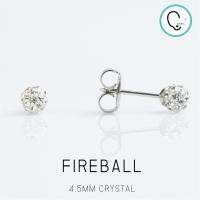 (ส่งฟรี)ต่างหูสำหรับผิวแพ้ง่าย 4.5MM FIREBALLสแตนเลสเกรดการแพทย์ ปลอดภัย 100%_STD033