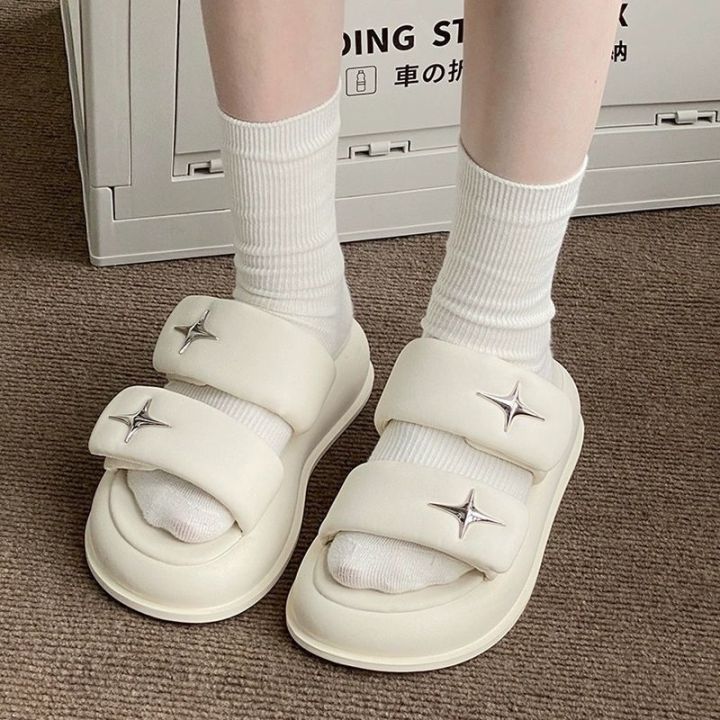 july-shit-feeling-slippers-womens-2023-summer-new-korean-version-of-ins-fashion-all-match-ultra-soft-thick-soled-outerwear