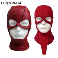 Fancy Superhero Carnival Halloween Barry Cosplay s Allen Helmet Costume Accessories Faux Leather Hero Head Wear