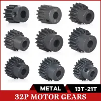 32P 5MM Aperture Harden Metal Motor Gears Pinion 13T 14T 15T 16T 17T 18T 19T 20T 21T Gear for RC Cars Upgrade Parts Cleaning Tools