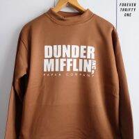 {สะท้อนห้างสรรพสินค้า} ออฟฟิศเสื้อ Dunder Mifflin สเวตเตอร์ใช้ได้ทุกเพศเสื้อกีฬาแบบสวมศีรษะของผู้ชายผู้หญิง