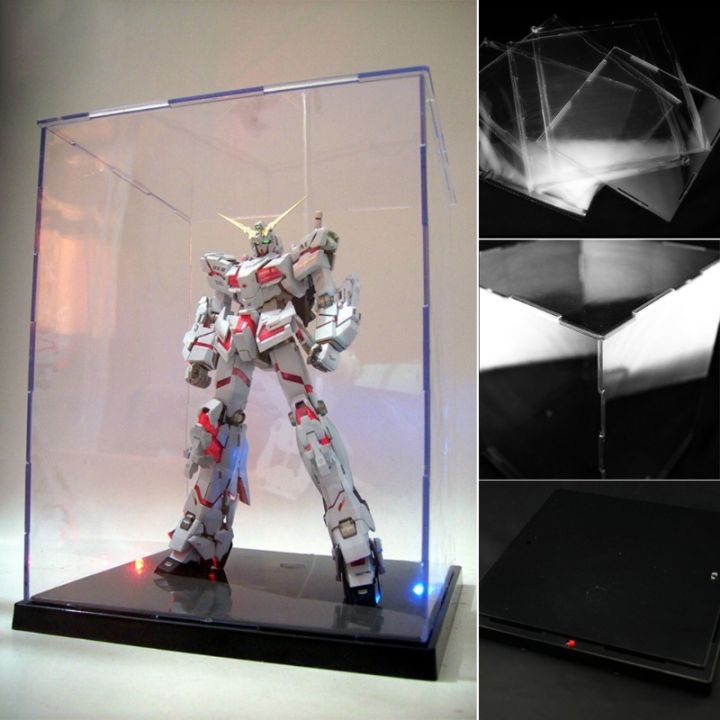clear-acrylic-display-box-dustproof-protection-model-show-case-with-led-lights