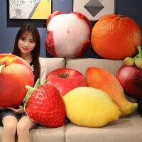 การจำลองของเล่นตุ๊กตาผ้าผลไม้ที่เหมือนจริงสุดสร้างสรรค์เหมาะสำหรับแหวนกุญแจรสสตรอเบอร์รี่ลิ้นจี่สีส้มเหมาะกับตุ๊กตาหมอนยัดแอปเปิ้ลทุเรียน