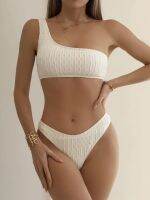 One Shoulder Bikinis 2022 Woman White Swimwear Women New Sexy Swimsuits Ladies Biquini Feminino Thong Beach Wear Fashion Bather