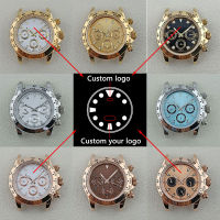 39.5Mm Watch Case Series Fit VK63 Movement Custom Logo Dial Sapphire Glass Stainless Steel Watch Accessories Parts