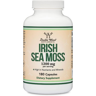 Double Wood Irish Sea Moss Capsules, More Potent Than Sea Moss Gel Extract, 180 Count