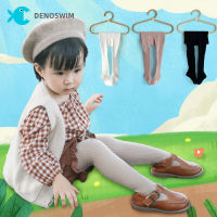 DENOSWIM 0-4Y ถุงน่องให้ความอุ่นผ้าฝ้ายหนานุ่มสำหรับเด็กทารกหญิงถุงเท้าเด็กวัยหัดเดินกางเกงเลกกิ้งสีพื้นเกาหลี