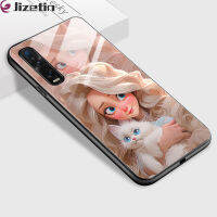 Jizetin เคสใส่โทรศัพท์แก้วสำหรับออปโป้ไฟนด์ X2ค้นหา X2 Pro X5 5G กันกระแทก3D ยิ้มชุดเจ้าหญิงกรอบที่อยู่อาศัยกระจกเทมเปอร์