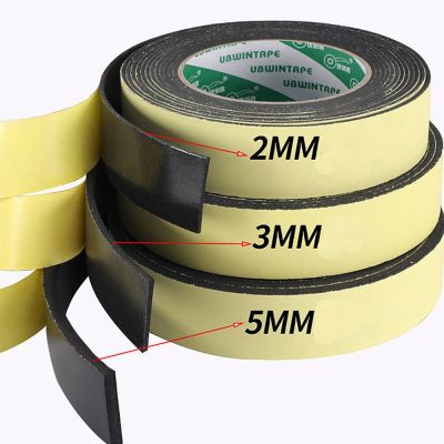 ♕ 2 3 5mm thick Strong Adhesion Single-sided Tape EVA black Sponge Foam Rubber Tapes Anti-collision Seal Strip 10mm-50mm Wide