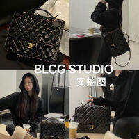 2023 CCˉSummer New Vintage Lacquer Leather/Diamond Checker Backpack