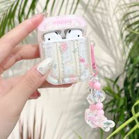 Headphone Case for AirPods 2 3 Pro 2 Pink Flower Rabbit Happy Keyring Earphone Case AirPod 1 2 Bluetooth Headset Charging Box Wireless Earbud Cases