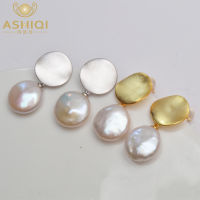 ASHIQI Real 925 Sterling Silver Korean Earring Natural Freshwater Pearl fashion jewelry for women