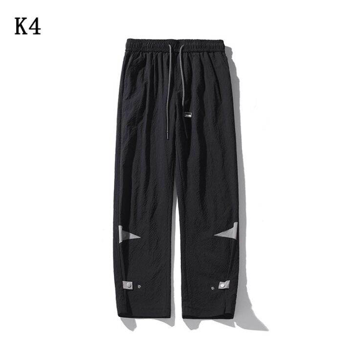 ready-k4-hong-kong-style-oversize-new-casual-pants-loose-mens-buckle-design-trendy-brand-straight-seersucker-trousers