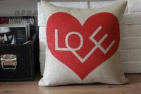 Love Letter heart-shaped Pillow cover,Heart Cushion cover,Linen Pillow case Car Office Home decorative sofa cushion