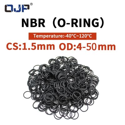 OD4-50 NBR O Ring Seal Gasket Thickness CS1.5mm Oil and Wear Resistant Automobile Petrol Nitrile Rubber O-Ring Waterproof Black Gas Stove Parts Access