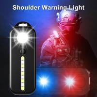 New LED Red Blue Caution Emergency Light with Clip USB Rechargeable Shoulder Flashing Warning Safety Torch Bike Tail Lamp