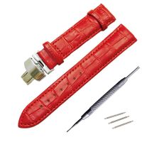 ☊ Red 14 16 18 20mm Genuine Calfskin Leather Strap Watch Strap Watch Band For Le Locle1853 T41 WatchBand Any Straight Mouth Watch