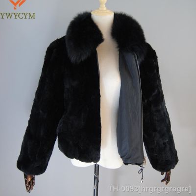 ✣❇✢ hrgrgrgregre New Luxury Rex Fur Coat Mulheres Inverno Grosso Quente Real Jacket Com Qualidade Collar