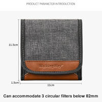 Waterproof Triple Fold Pockets Camera Filter Pouch 49-82mm ND UV CPL Camera filter Holder Case Filter Bag