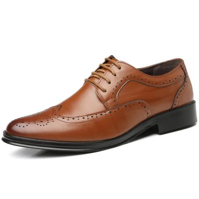 Leather Brogue Dress Shoes Classic Business Formal Shoes Man Handcrafted Mens Oxford Shoes Genuine Calfskin