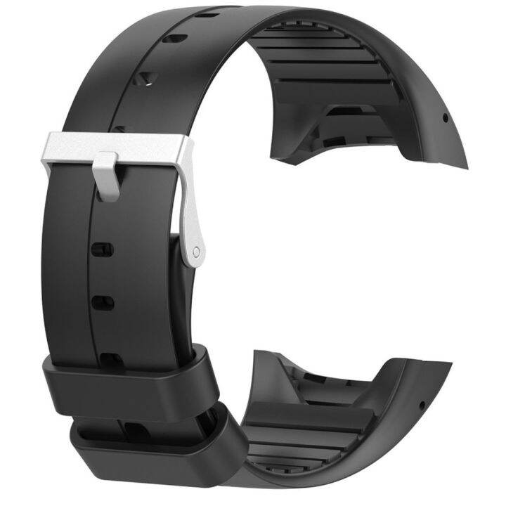 for-polar-m400-m430-silicone-smartwatch-replacement-strap-official-pattern-black-buckle-sports-replacement-wristband