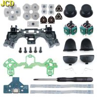 [Enjoy the small store] JCD สำหรับ PS4 R1 L1 R2 L2 Trigger ปุ่ม3D Analog จอยสติ๊ก Thumb Sticks หมวก Conductive Pad ชาร์จ Flex Cable กรอบ