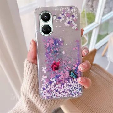  Para Huawei Nova 5T Case Clear Glitter Sparkle Pink