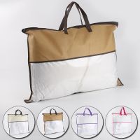 Large Portable Clothes Storage Bag With Handle Non-Woven Blanket Quilt Organizer Anti-dust Pack Clear Window Tote Handbag