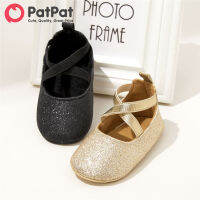 PatPat คุณหญิงวัยหัดเดินสีทึบ Criss-Cross Slip-On Prewalker รองเท้า